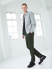Khaki Green Relaxed Tapered EDIT Twill Cargo Trousers - Image 2 of 6