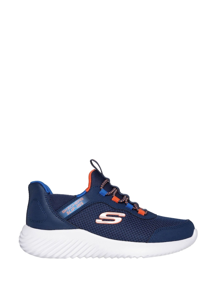 Skechers Black / Chrome Bounder Brisk-Burst Slip In Trainers - Image 1 of 3