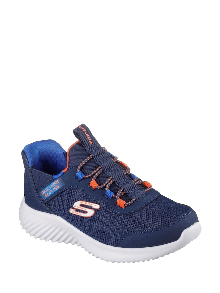 Skechers Black / Chrome Bounder Brisk-Burst Slip In Trainers - Image 2 of 3