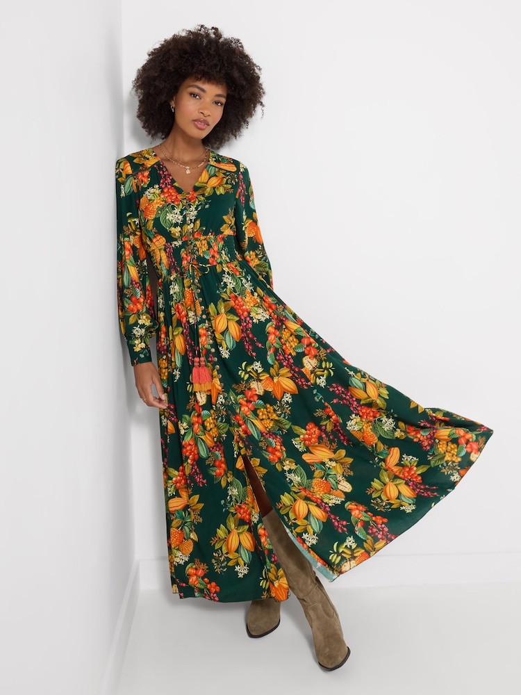 Joe Browns Selena Fruity Long Sleeve Maxi Dress - Attēls 1 no 5 Joe Browns Selena Fruity Long Sleeve Maxi Dress - Attēls 1 no 5