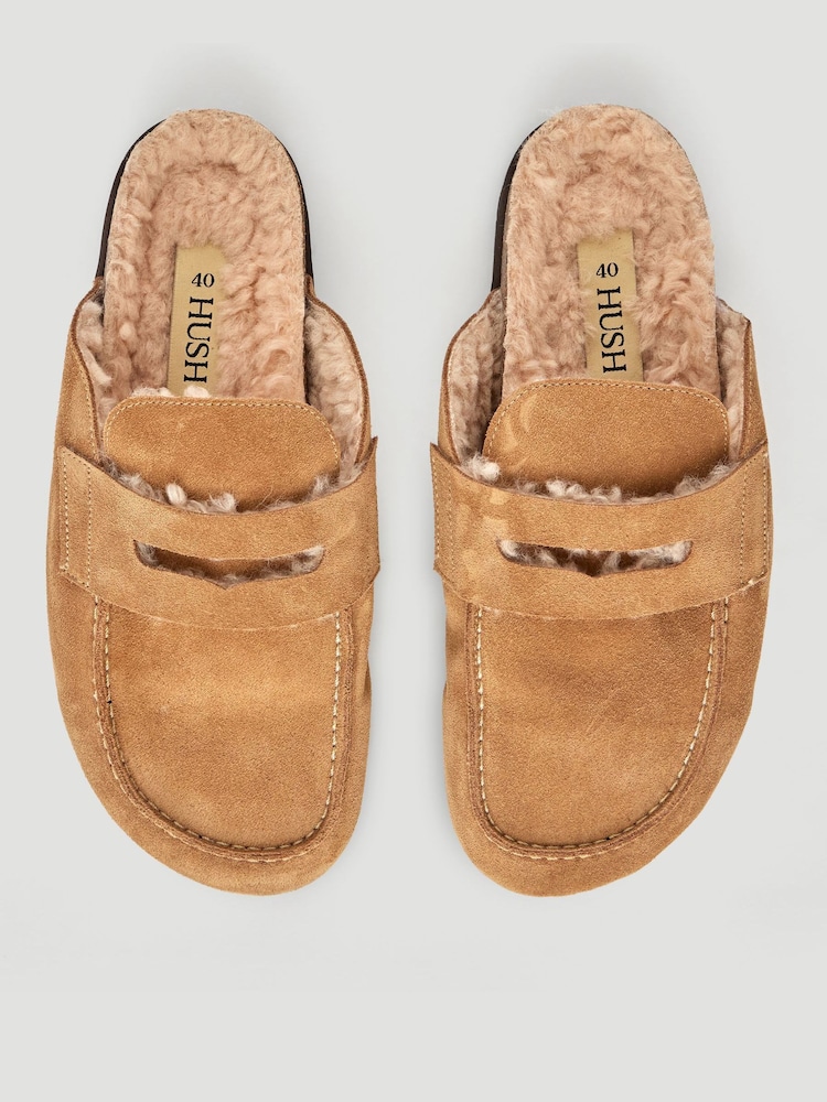 Hush Brown Rune Faux Shearling Mules - Image 5 of 5