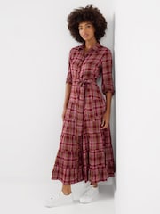 Joe Browns Red Willow Check Button Through Maxi Dress - Image 2 of 7