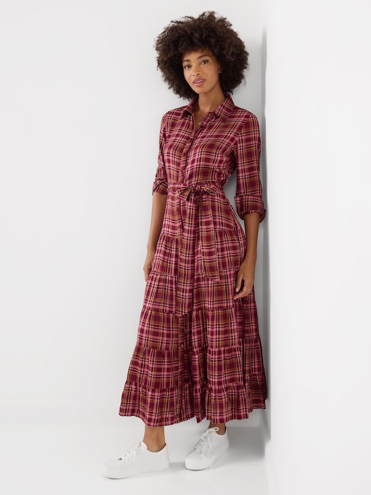 Joe Browns Red Willow Check Button Through Maxi Dress - Image 2 of 7 Joe Browns Red Willow Check Button Through Maxi Dress - Image 2 of 7