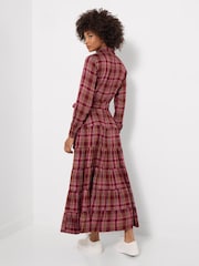 Joe Browns Red Willow Check Button Through Maxi Dress - Image 3 of 7