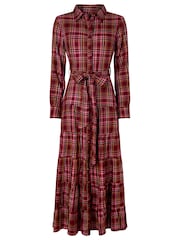 Joe Browns Red Willow Check Button Through Maxi Dress - Image 7 of 7