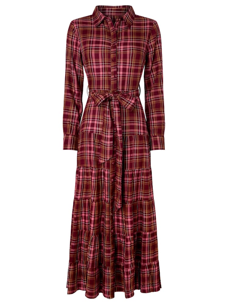 Joe Browns Red Willow Check Button Through Maxi Dress - Image 7 of 7 Joe Browns Red Willow Check Button Through Maxi Dress - Image 7 of 7