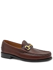 Jones Bootmaker Tan Brown Grain Roan Leather Slip-On Shoes - Image 3 of 6