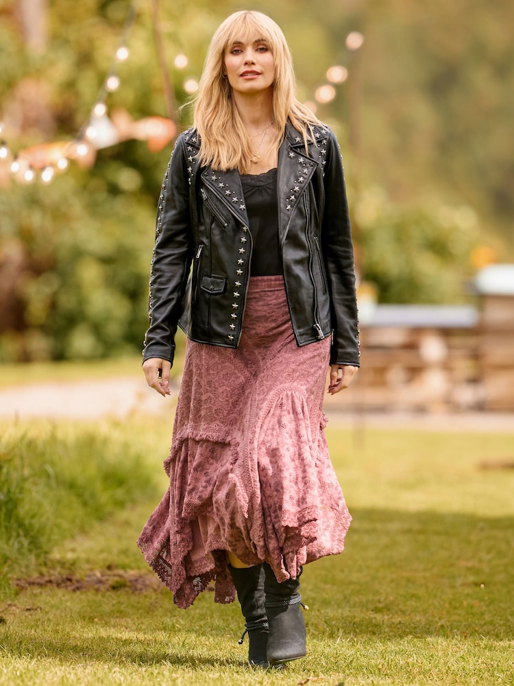 Joe Browns Black The Star Studded Leather Jacket - Image 1 of 7