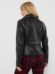Joe Browns Black The Star Studded Leather Jacket - Image 4 of 7