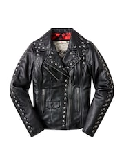 Joe Browns Black The Star Studded Leather Jacket - Image 7 of 7