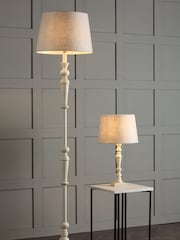 Laura Ashley White Tate Painted Wood Candlestick Floor Lamp Base - Image 2 of 4