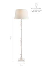 Laura Ashley White Tate Painted Wood Candlestick Floor Lamp Base - Image 4 of 4