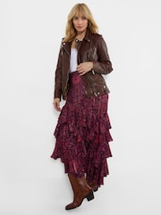 Joe Browns Brown Harlow Collared Leather Jacket - Image 7 of 9