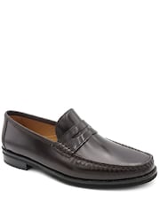 Jones Bootmaker Burgundy Red Quennell Leather Penny Loafers - Image 4 of 6