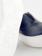 Blue Slip On Signature Forever Comfort® Leather Chunky Wedge Platform Trainers - Image 3 of 6