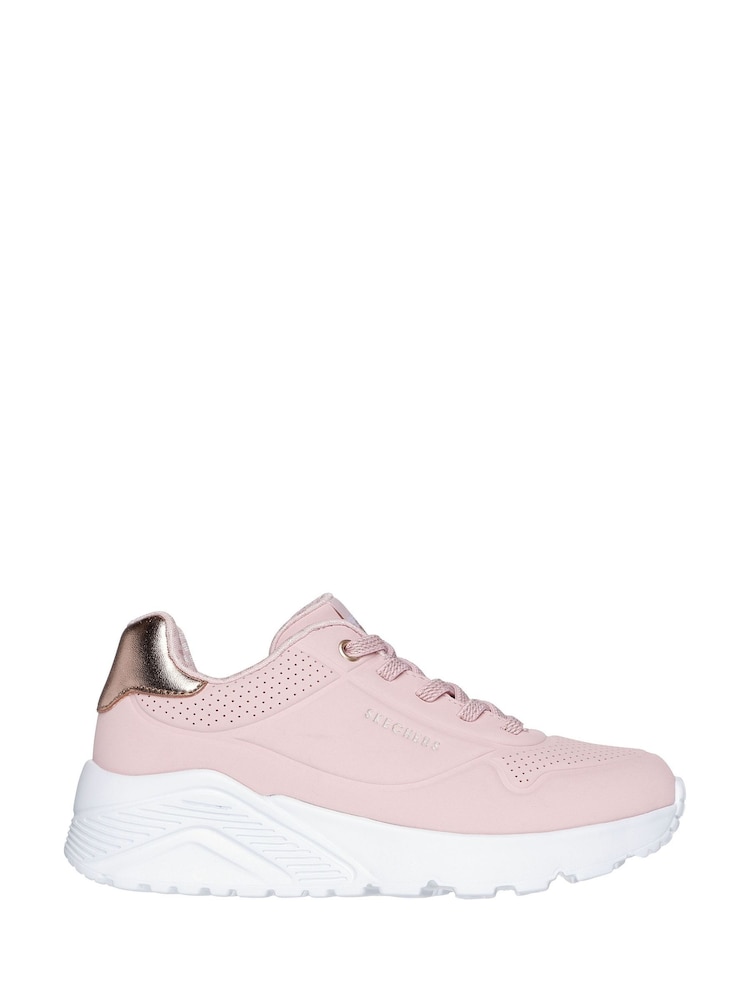 Skechers Pink/White Uno Lite Trainers - Image 1 of 5