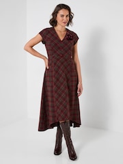Vestido largo a cuadros Heritage Ruby de Joe Browns - Imagen 5 de 6