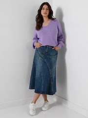 Joe Browns Purple Oh So Cosy V-Neck Jumper - Image 5 of 6