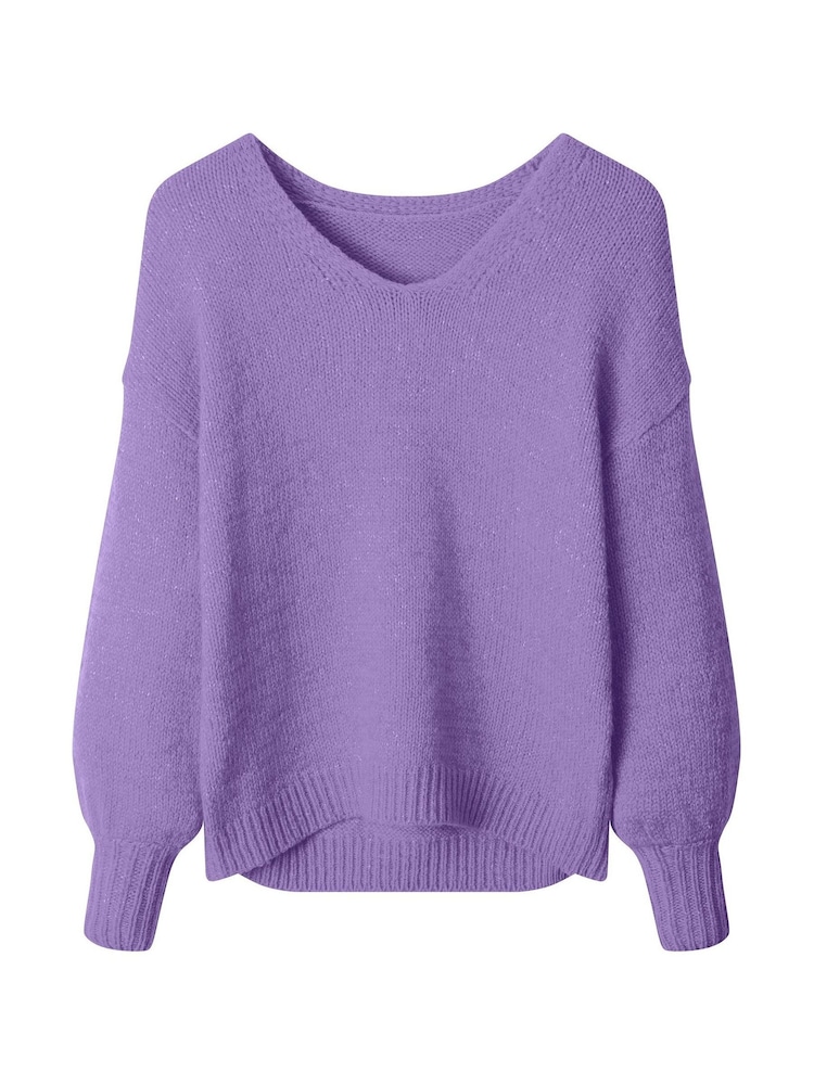Joe Browns Purple Oh So Cosy V-Neck Jumper - Image 6 of 6