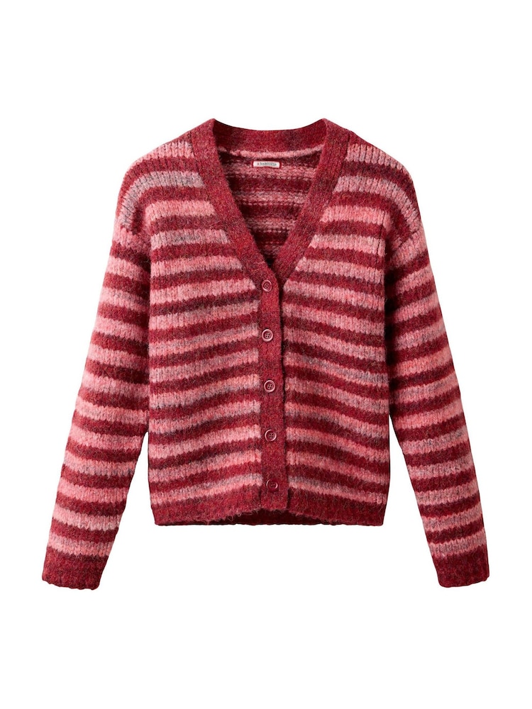 Joe Browns Pink Stella Striped V- Neck Cardigan - Image 5 of 5 Joe Browns Pink Stella Striped V- Neck Cardigan - Image 5 of 5