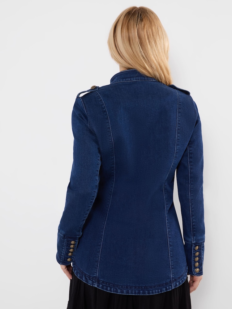 Joe Browns Blue Ultimate Denim Military Jacket - Image 2 of 6 Joe Browns Blue Ultimate Denim Military Jacket - Image 2 of 6