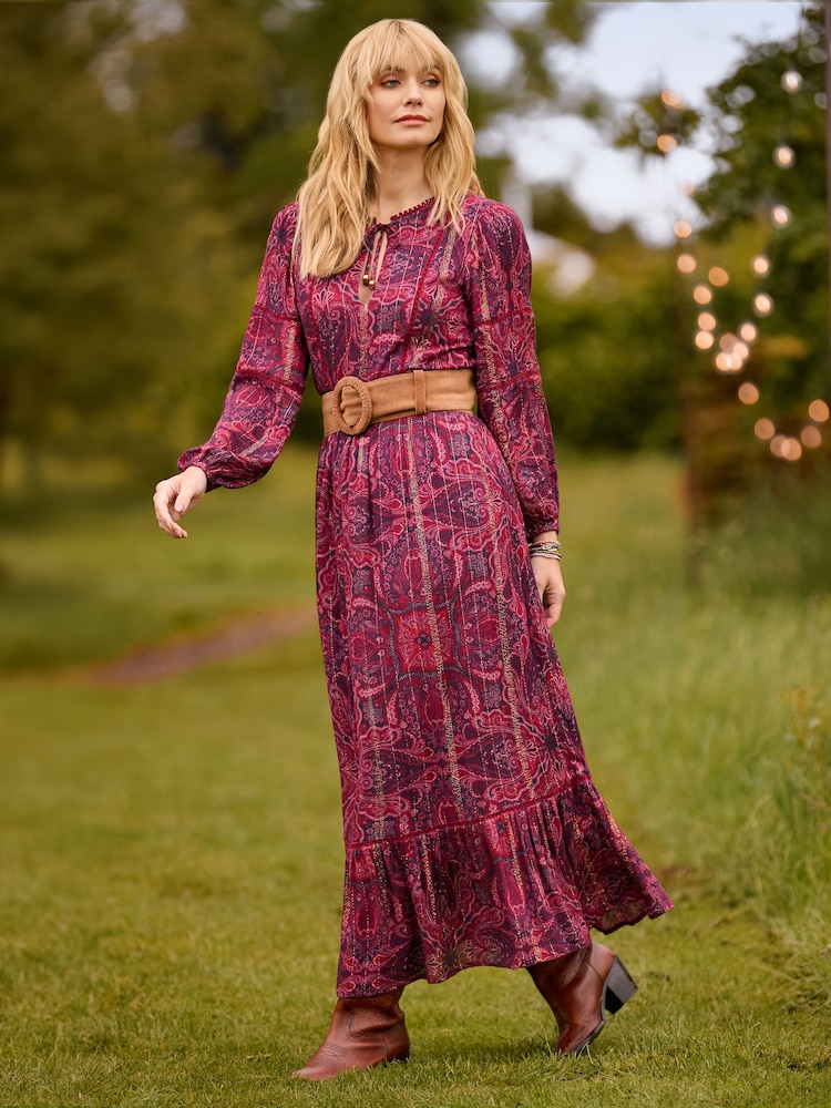 joe browns boho dress Buy Purple Beautifully Long Sleeve Maxi from Next Jordan Badge_curated:New Arrival Halter Neck Draped Column Color:Blue and Navy Stripe