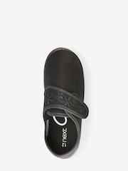 Black Standard Fit (F) Embroidered Strap School Plimsolls - Image 5 of 10