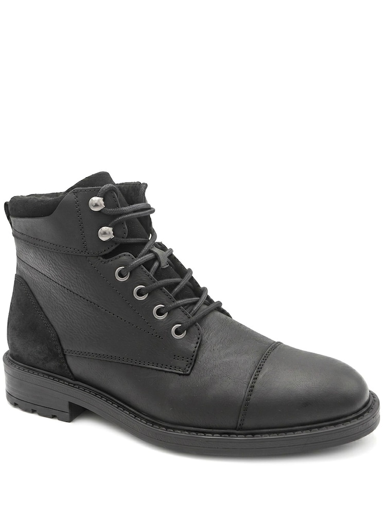 Jones Bootmaker Black Dusseldorf Leather Lace-Up Boots - Image 2 of 6 Jones Bootmaker Black Dusseldorf Leather Lace-Up Boots - Image 2 of 6
