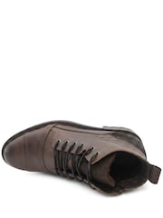Jones Bootmaker Dark Brown Everett Wide Fit Leather Boots - Image 5 of 6