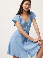 Bleach Denim TENCEL™ Mini Tea Dress - Image 1 of 7