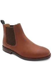 Jones Bootmaker Brown Debden Wide Fit Leather Chelsea Boots - Image 2 of 6