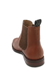 Jones Bootmaker Brown Debden Wide Fit Leather Chelsea Boots - Image 3 of 6