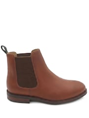Jones Bootmaker Brown Debden Wide Fit Leather Chelsea Boots - Image 4 of 6