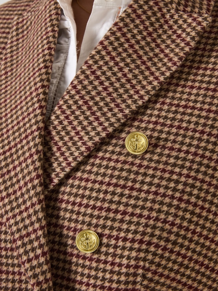 Joe Browns Brown Freya Asymmetric Check Jacket - Image 10 of 10