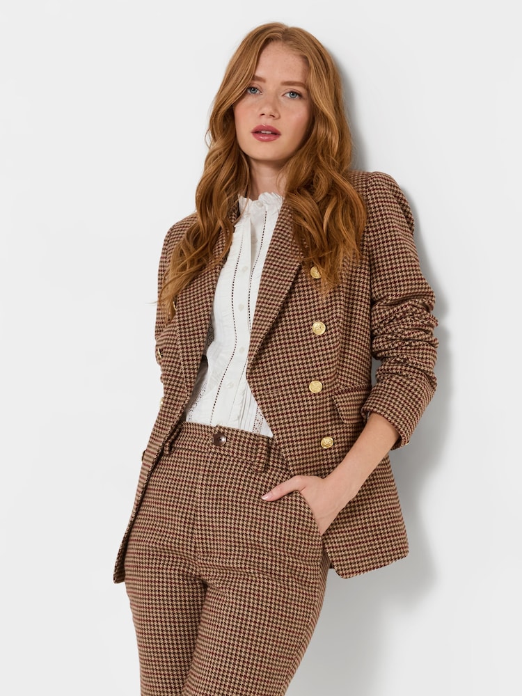 Joe Browns Brown Freya Asymmetric Check Jacket - Image 2 of 10