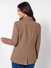 Joe Browns Brown Freya Asymmetric Check Jacket - Image 3 of 10