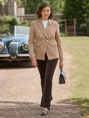 Joe Browns Brown Freya Asymmetric Check Jacket - Image 8 of 10