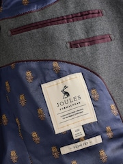 Joules Grey Slim Fit Flannel Suit Jacket - Image 10 of 11