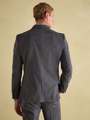 Joules Grey Slim Fit Flannel Suit Jacket - Image 2 of 11