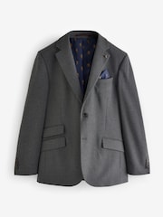 Joules Grey Slim Fit Flannel Suit Jacket - Image 7 of 11