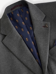Joules Grey Slim Fit Flannel Suit Jacket - Image 9 of 11