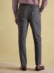 Joules Grey Slim Fit Flannel Suit Trousers - Image 2 of 10