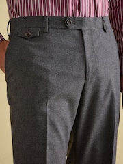 Joules Grey Slim Fit Flannel Suit Trousers - Image 3 of 10