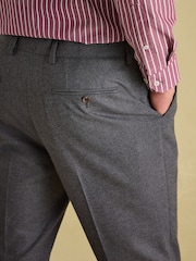 Joules Grey Slim Fit Flannel Suit Trousers - Image 5 of 10