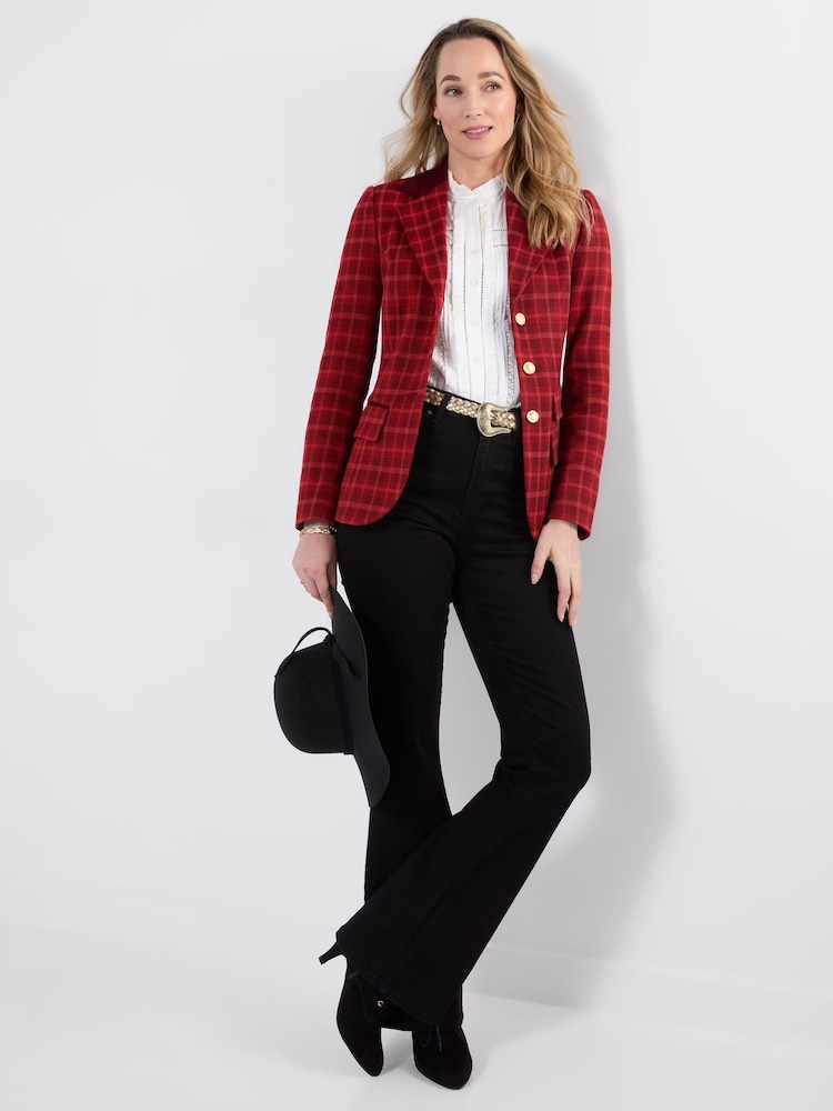 Joe Browns Red Dahlia Check Jacket - Image 2 of 5 Joe Browns Red Dahlia Check Jacket - Image 2 of 5