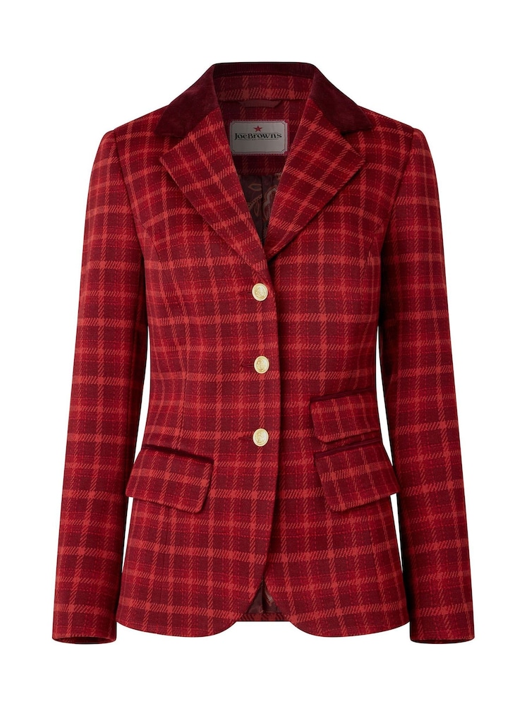 Joe Browns Red Dahlia Check Jacket - Image 5 of 5 Joe Browns Red Dahlia Check Jacket - Image 5 of 5
