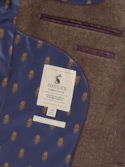 Brown Slim Fit Texture Suit Jacket - Image 4 of 7