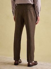 Brown Slim Fit Texture Suit Trousers - Image 2 of 10