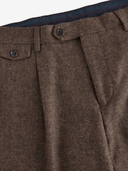 Brown Slim Fit Texture Suit Trousers - Image 9 of 10