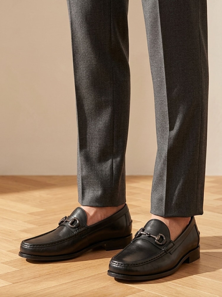 Jones Bootmaker Black Grain Roan Leather Slip-On Shoes - Image 1 of 6 Jones Bootmaker Black Grain Roan Leather Slip-On Shoes - Image 1 of 6